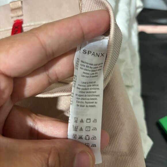 Spanx Sand Mid Thigh High Waisted Shapewear Small Sand Beige Ultra Firm Control - Picture 5 of 6